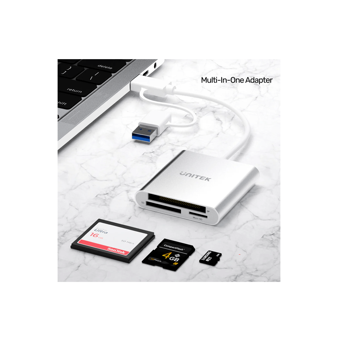 Unitek USB 3.0 3 Ports Memory Card Reader with USB-C Adapter in Qatar Unitek USB 3.0 3 Ports Memory Card Reader with USB-C Adapter in Qatar